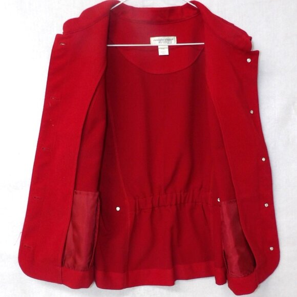 Christopher & Banks Winter Red Button Front Vest - Woman's Petite - Picture 3 of 3